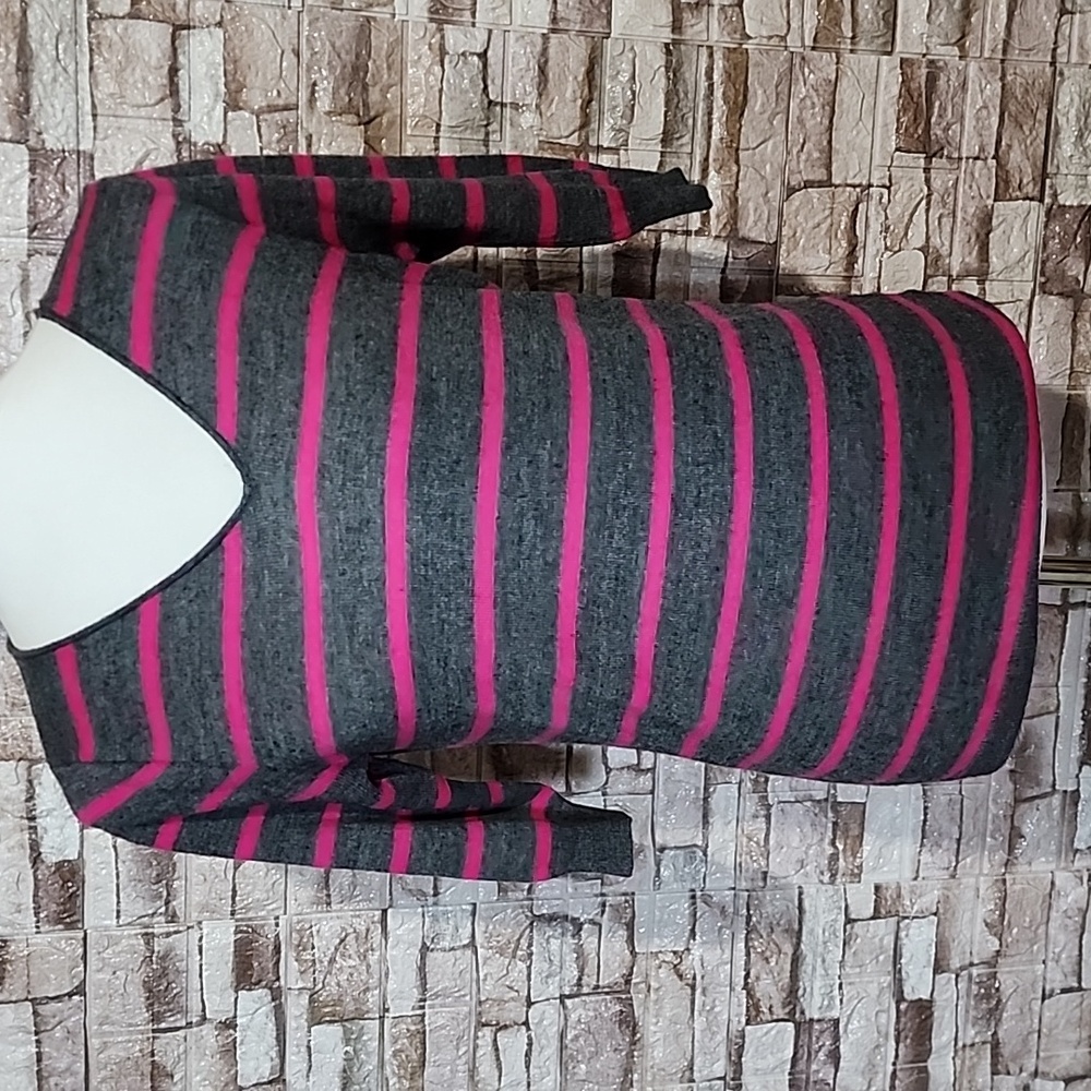 Gap Women's Sweater 3/4 Sleeve Gray/Pink